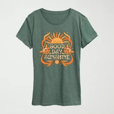 Novelty T-shirts Good Day Sunshine Womens Crew Neck Short Sleeve Classic Fit The Beatles Graphic T-shirt In Green