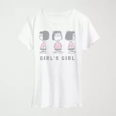 Novelty T-shirts Marcie Girls Girl Womens Crew Neck Short Sleeve Classic Fit Peanuts Graphic T-shirt In Sand