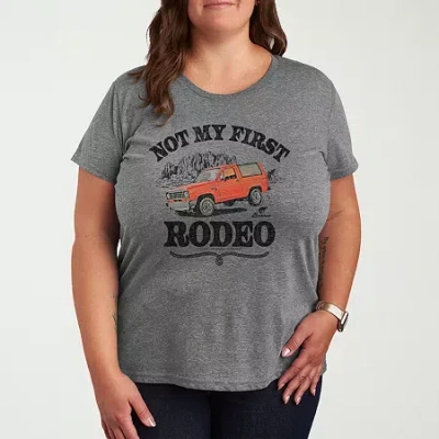 Novelty T-shirts Not My First Rodeo 1983 Bronco Womens Plus Crew Neck Short Sleeve T-shirt In Gray