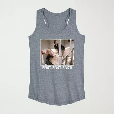 Novelty T-shirts Pivot Womens Crew Neck Sleeveless Friends Tank Top In Gray