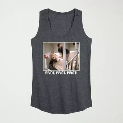 Novelty T-shirts Pivot Womens Crew Neck Sleeveless Friends Tank Top In Pink