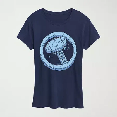 Novelty T-shirts Thor Rock Icon Womens Crew Neck Short Sleeve Classic Fit Thor Graphic T-shirt In Blue