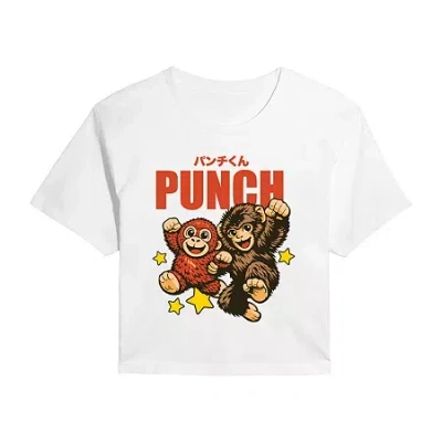 Novelty T-shirts Womens Juniors Crew Neck Short Sleeve Classic Fit Graphic T-shirt In White