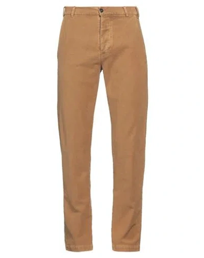 Novemb3r Man Pants Camel Size 33 Cotton, Elastane In Beige