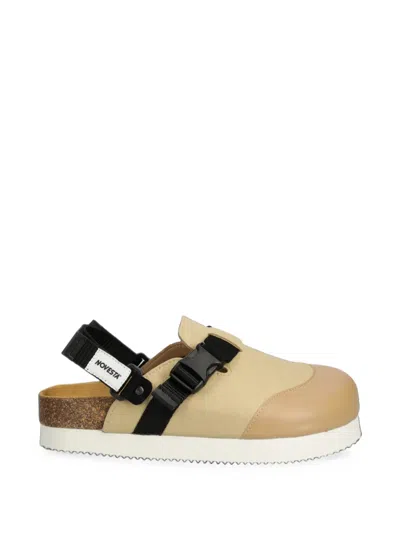 Novesta Buckle-strap Flat Mules In Neutral