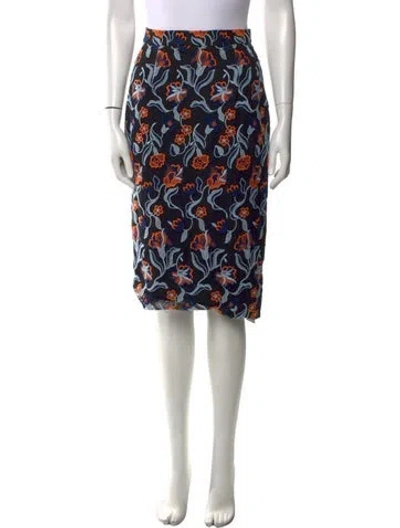 Pre-owned Novis Floral Print Knee-length Skirt In Black