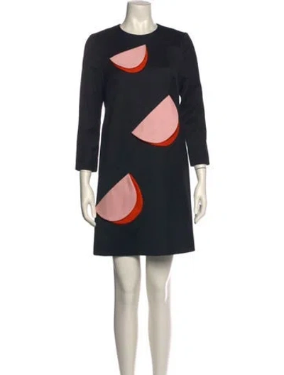 Pre-owned Novis Printed Mini Dress In Black