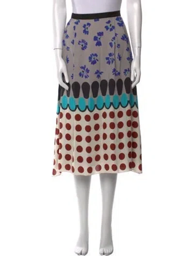 Pre-owned Novis Silk Midi Length Skirt In Multi