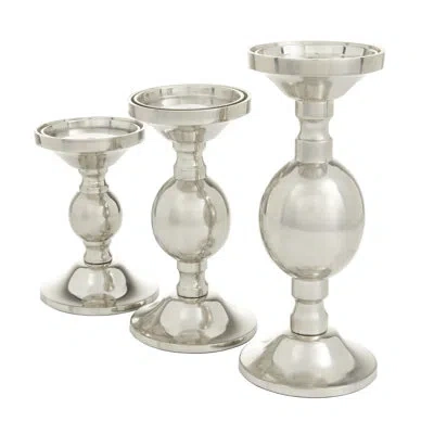 Novogratz 10.05'' H Aluminum Tabletop Candlestick In Silver