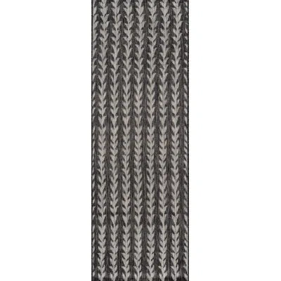 Novogratz Amalfi Striped Charcoal Indoor / Outdoor Area Rug In Charcoal,gray