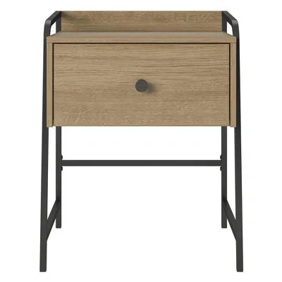 Novogratz Bushwick 1 - Drawer Steel Nightstand In Brown