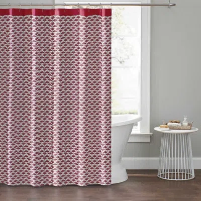 Novogratz By Utica Long Stem Lotus 72x72 Red Shower Curtain
