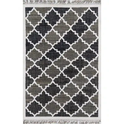 Novogratz California Handmade Flatweave Cotton Charcoal Rug In Gray