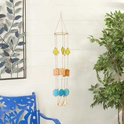Novogratz Cole And Grey Contemporary Iron Windchime In Multi Color;multi Color