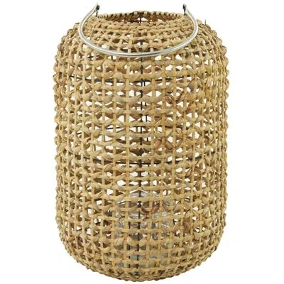 Novogratz Cole And Grey Natural Metal Lantern In Brown
