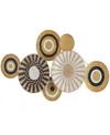 Novogratz Collection Novogratz Gold Dried Plant Handmade Woven Plate Wall Decor With Intricate Patterns 44" X 3" X 24" In Gold