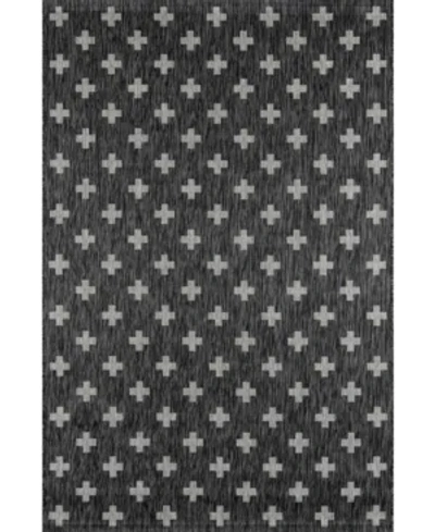 Novogratz Collection Novogratz Villa Vi-01 Charcoal 2'7" X 7'6" Runner Outdoor Area Rug