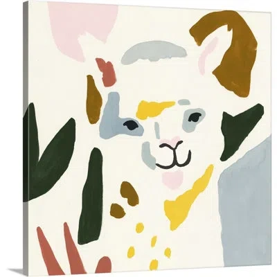 Novogratz 'color Block Llama I' Framed Painting Print In Wrapped Canvas