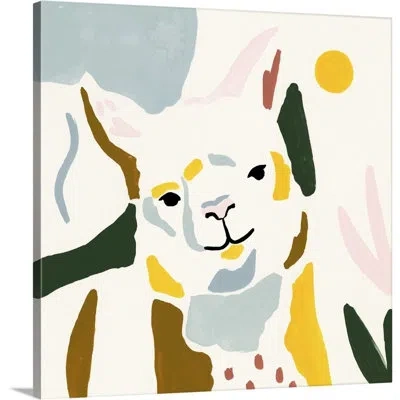 Novogratz 'color Block Llama Ii' Framed Painting Print In Wrapped Canvas