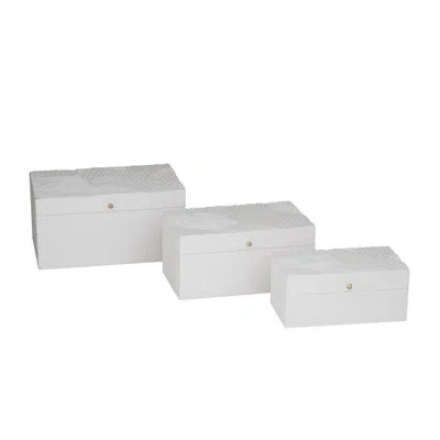 Novogratz Decorative Box In White Geometric