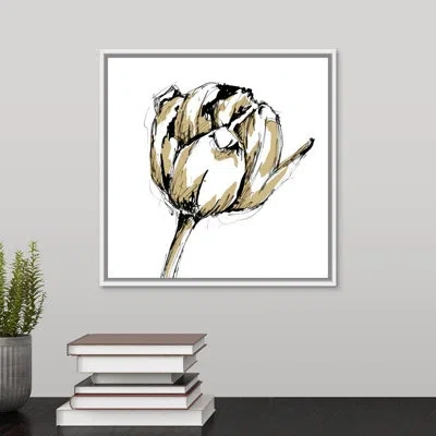 Novogratz 'gold Tulip Ii' By The  - Drawing Print On Canvas In Wrapped Canvas