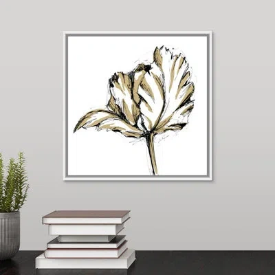 Novogratz 'gold Tulip Iii' By The  - Drawing Print On Canvas In Wrapped Canvas