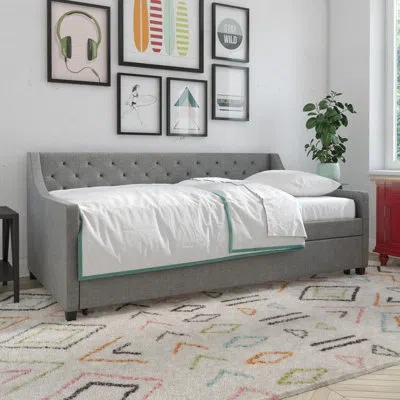 Novogratz Her Majesty Twin Daybed With Trundle In Gray