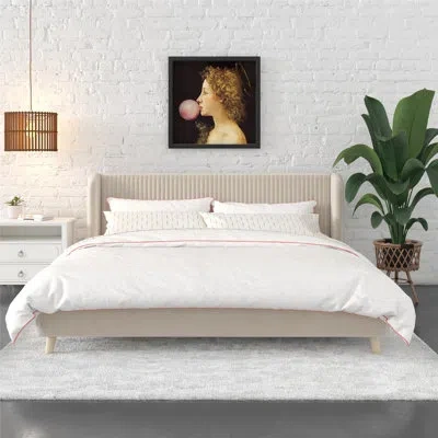Novogratz Holly King Size Upholstered Platform Bed In Ivory