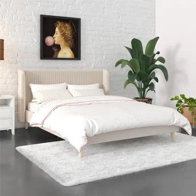 Novogratz Holly Queen Size Upholstered Platform Bed In Ivory