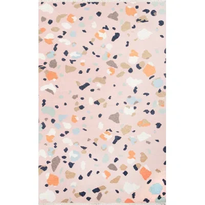 Novogratz Jem Terri Abstract Handmade Flatweave Wool Area Rug In Pink