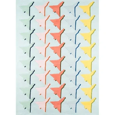 Novogratz Lulu Geometric Handmade Tufted Light Blue Area Rug