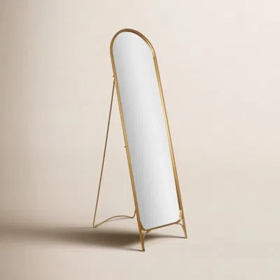Novogratz Metal Arched Freestanding Foldable Gold Floor Mirror