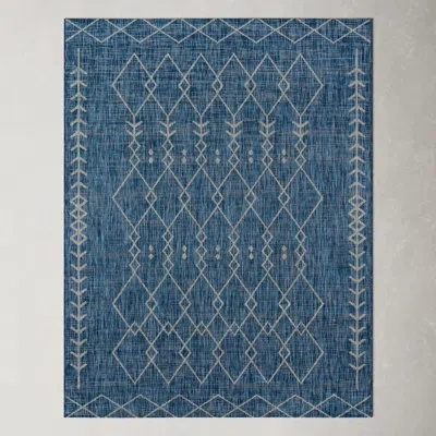 Novogratz Momeni Villa Monaco Power Loom Blue Rug In Blue,gray
