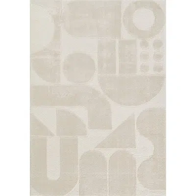 Novogratz Novograzt By Momeni Taylor Geometric Polyester Ivory Area Rug 5'3" X 7'6"