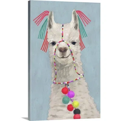 Novogratz 'pom Pom Llama Ii' Framed Painting Print In Wrapped Canvas