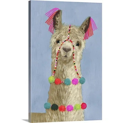 Novogratz 'pom Pom Llama Iii' Framed Painting Print In Wrapped Canvas
