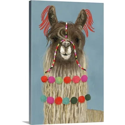 Novogratz 'pom Pom Llama Iv' Framed Painting Print In Wrapped Canvas