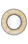 Novogratz Round Bamboo Wall Mirror In Gold