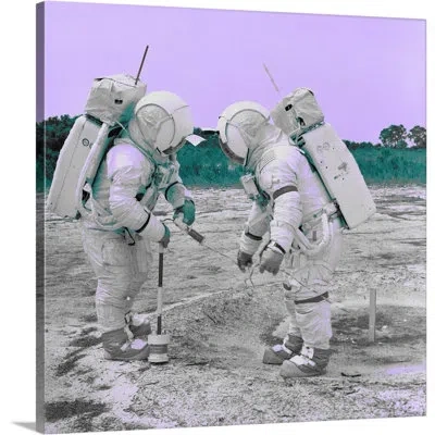Novogratz 'spaceman Iv' Framed Painting Print In Wrapped Canvas