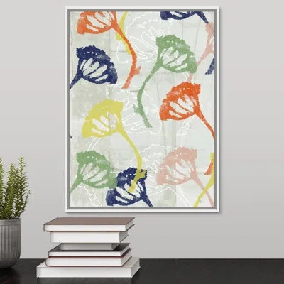 Novogratz 'stamped Floral' By The  - Painting On Canvas In Wrapped Canvas