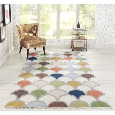 Novogratz Topanga Geometric Handmade Flatweave Wool Beige/gray Rug In Beige;gray