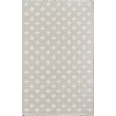 Novogratz Topanga Geometric Handwoven Wool Gray/white Area Rug In Neutral