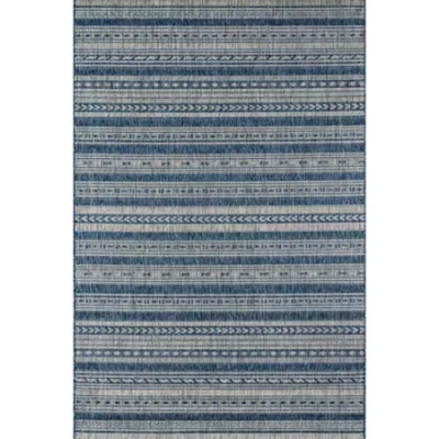 Novogratz Villa Tuscany Striped Indoor Outdoor Rectangular Accent Rug In Blue
