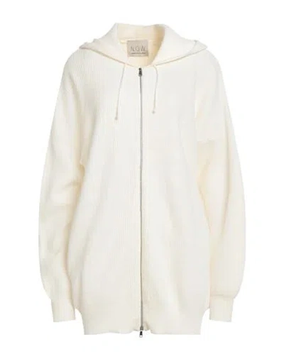 N.o.w. Andrea Rosati Cashmere N. O.w. Andrea Rosati Cashmere Woman Cardigan Cream Size L Wool, Viscose, Cashmere, Nylon In White