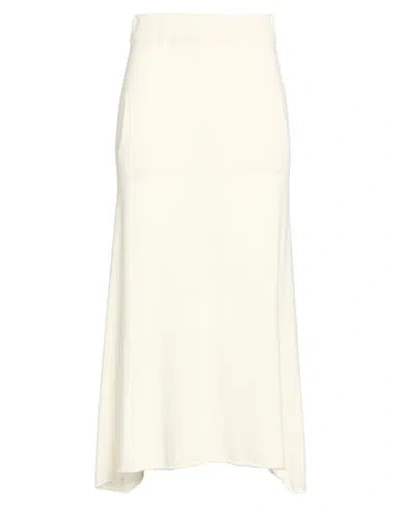 N.o.w. Andrea Rosati Cashmere N. O.w. Andrea Rosati Cashmere Woman Midi Skirt Ivory Size L Wool, Viscose, Nylon, Cashmere In Neutral