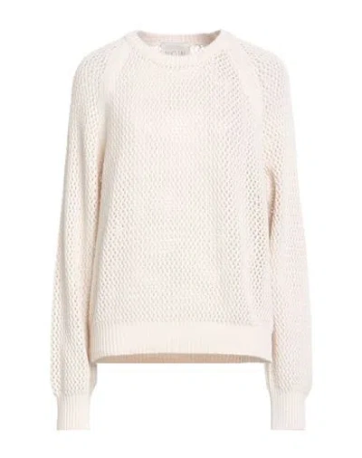 N.o.w. Andrea Rosati Cashmere N. O.w. Andrea Rosati Cashmere Woman Sweater Beige Size L Wool, Viscose, Cashmere, Nylon In White