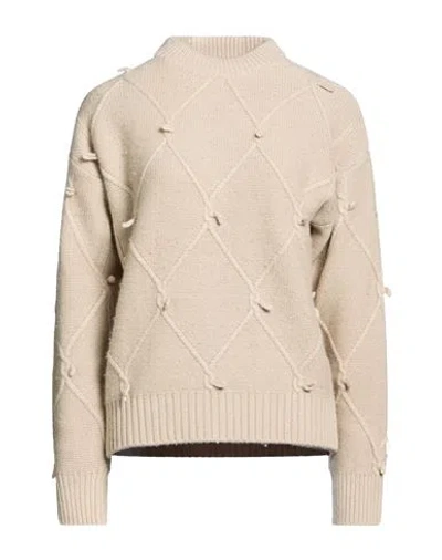 N.o.w. Andrea Rosati Cashmere N. O.w. Andrea Rosati Cashmere Woman Sweater Beige Size Xl Wool, Viscose, Cashmere, Nylon In Neutral