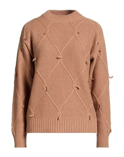 N.o.w. Andrea Rosati Cashmere N. O.w. Andrea Rosati Cashmere Woman Sweater Camel Size M Wool, Viscose, Cashmere, Nylon In Brown