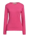 N.o.w. Andrea Rosati Cashmere N. O.w. Andrea Rosati Cashmere Woman Sweater Fuchsia Size S Wool, Viscose, Cashmere, Nylon In Pink