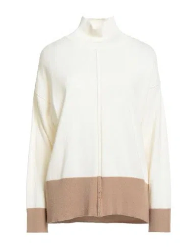 N.o.w. Andrea Rosati Cashmere N. O.w. Andrea Rosati Cashmere Woman Turtleneck Beige Size S Wool, Viscose, Cashmere, Nylon In White